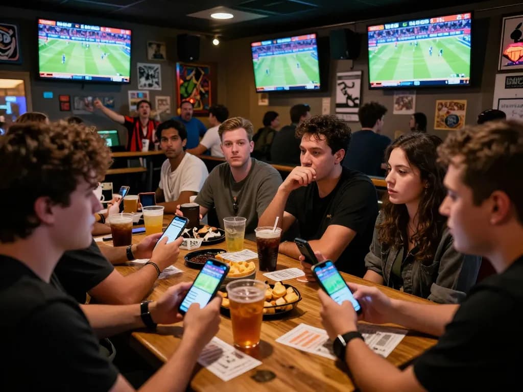 bcx88 users celebrating wins while engaging in live sports betting at a lively bar