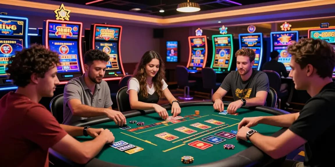 Players enjoying games at vibrant casinos that accept credit cards, highlighting Visa and Mastercard options.
