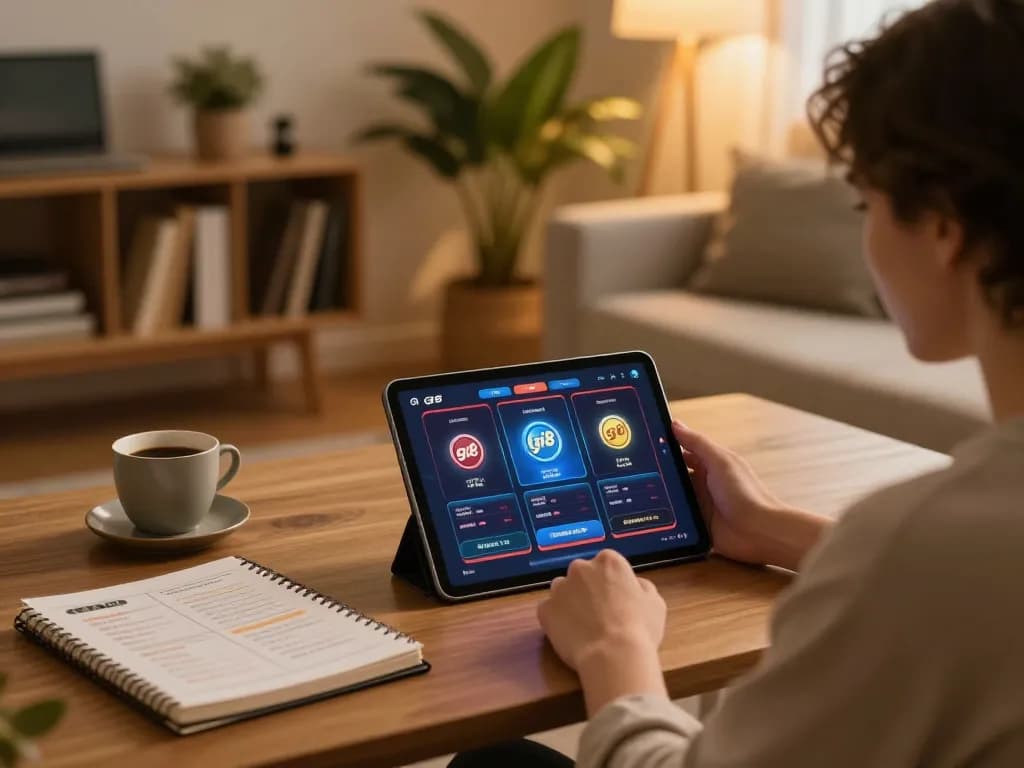 Engaging with the gi8 app on a tablet for strategic online casino gaming at home