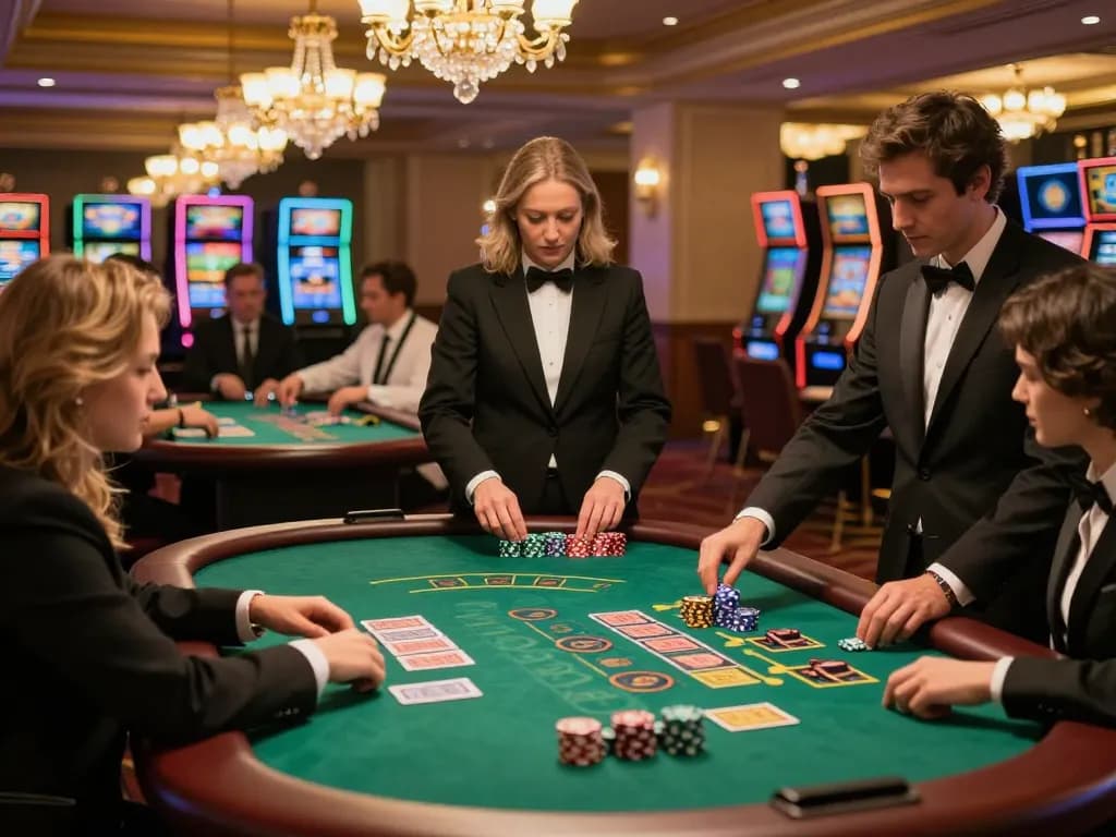 Players enjoying blackjack at SC88 casino, showcasing strategy and vibrant gameplay.