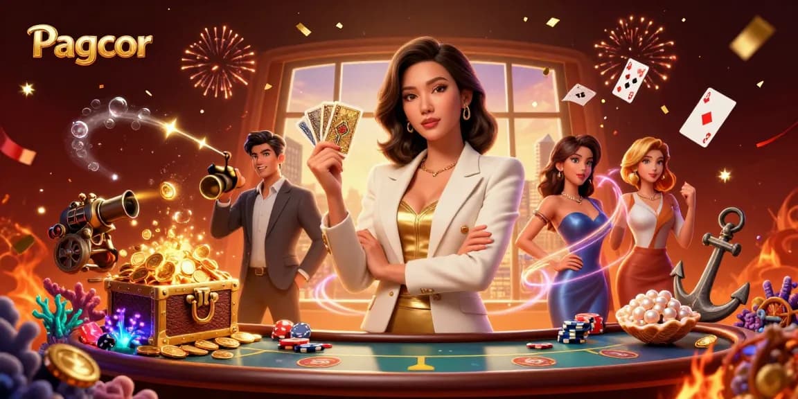 Engage in thrilling Pagcor games with a powerful businesswoman illustrating the excitement of online casinos.