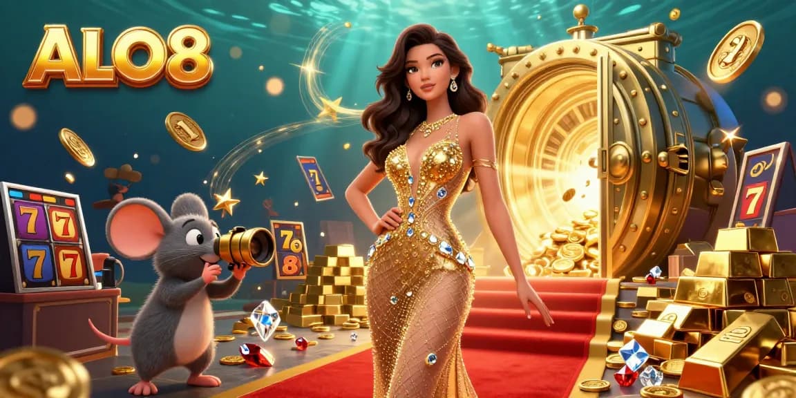 Spin the reels at ALO8's vibrant casino scene filled with treasures and winning potential.