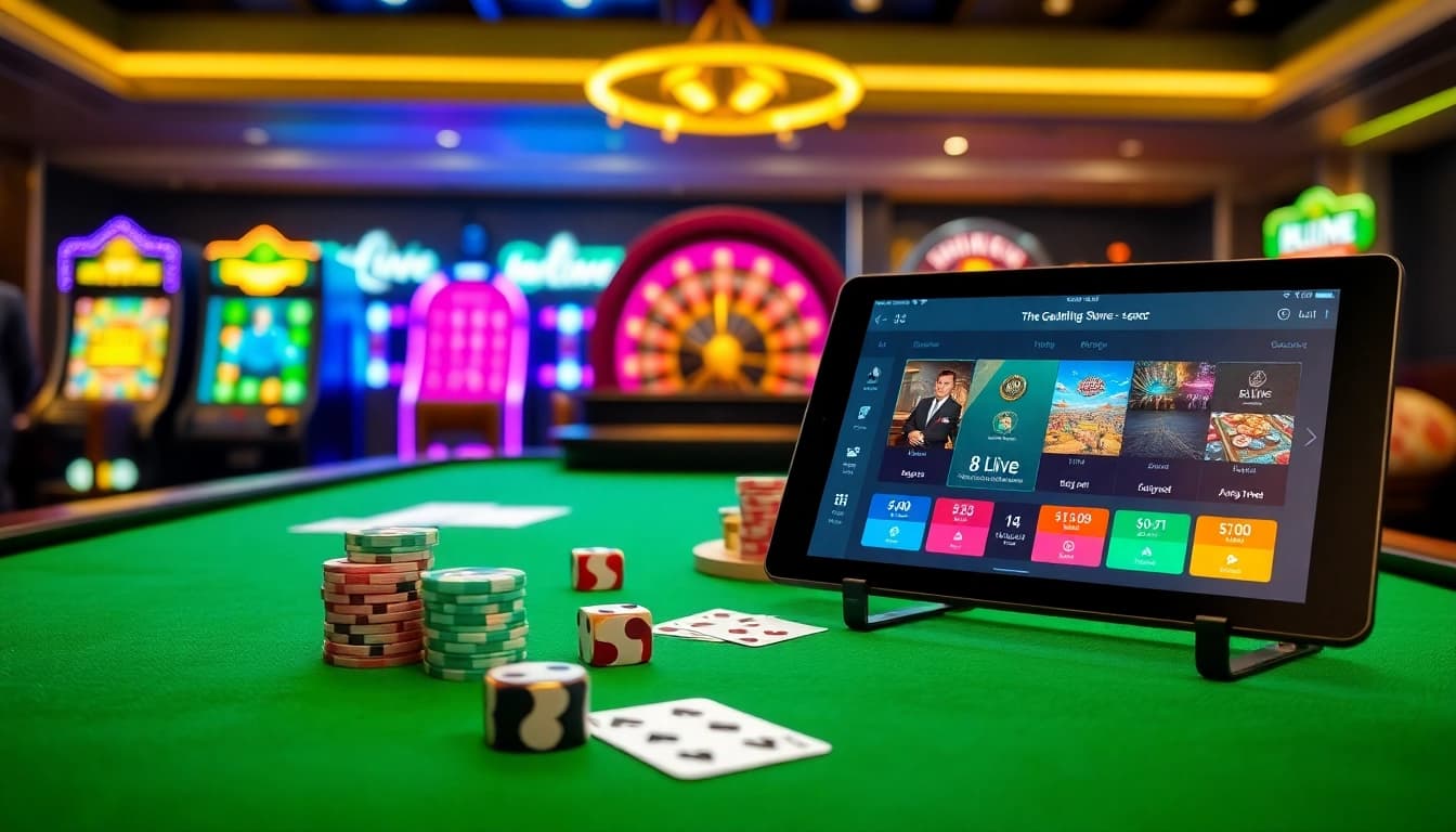 Experience the thrill of betting at 8live with vibrant casino tables and engaging games.