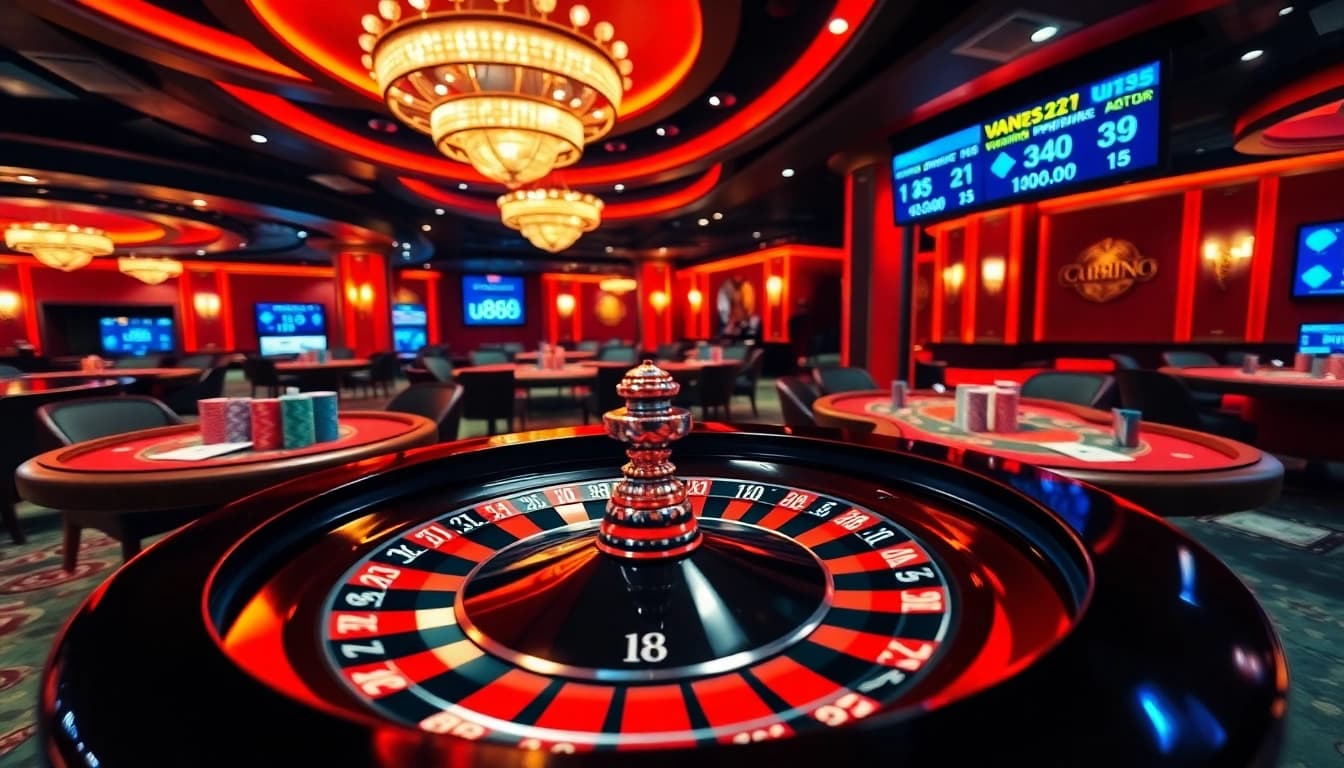 Engage in thrilling gameplay at u888 casino with an exciting roulette wheel and poker tables.
