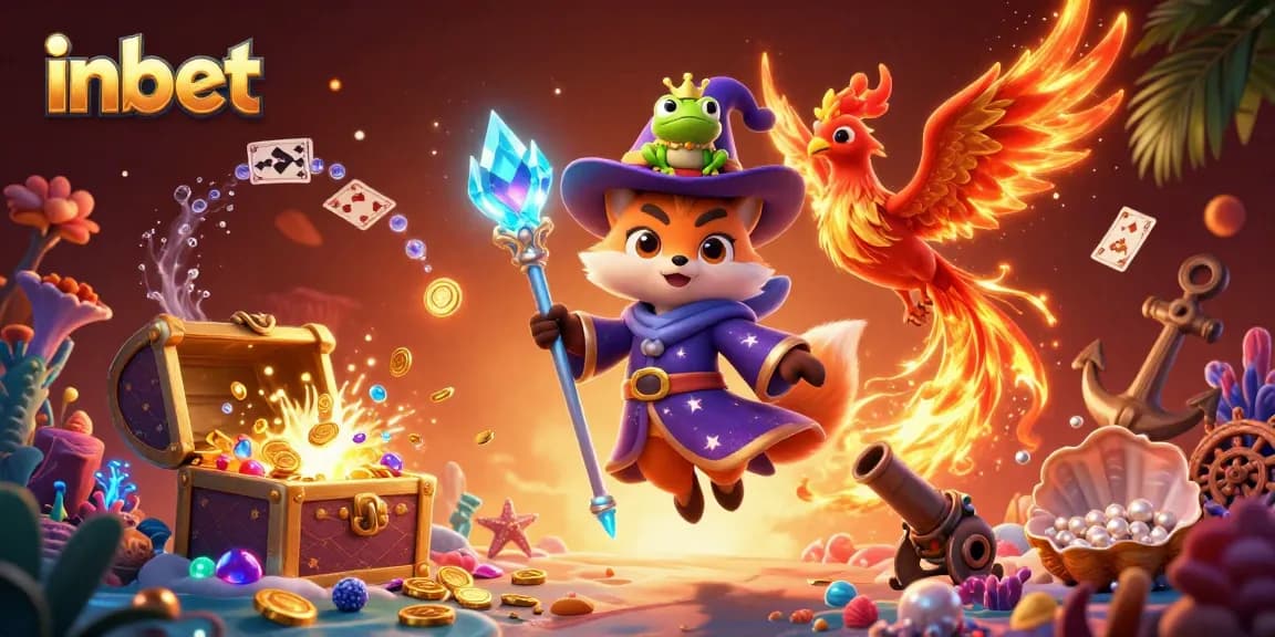 Experience thrilling wins with inbet in a vibrant 3D casino illustration showcasing exciting gaming elements.