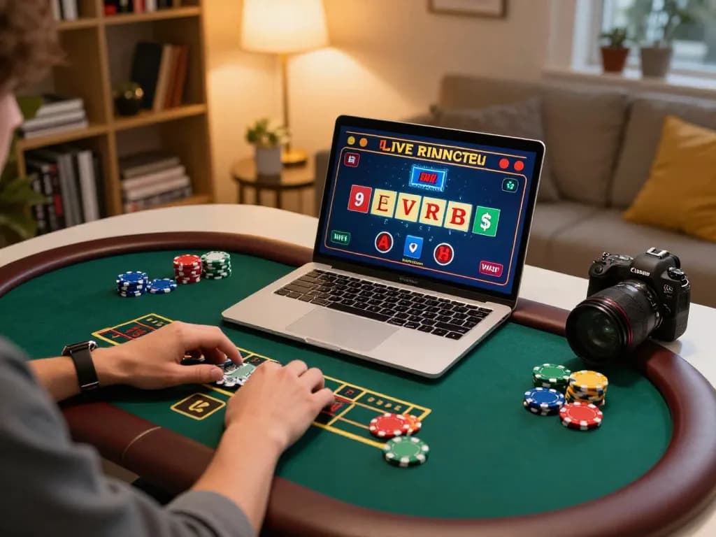 Playing Live Dealer Blackjack online at home with Link Tic88 chính thức, showcasing engaging gameplay and casino strategy.