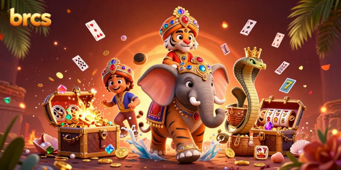 Engage with brcs at a vibrant credit card casino scene featuring a dynamic, jewel-encrusted elephant surrounded by exciting gaming elements.