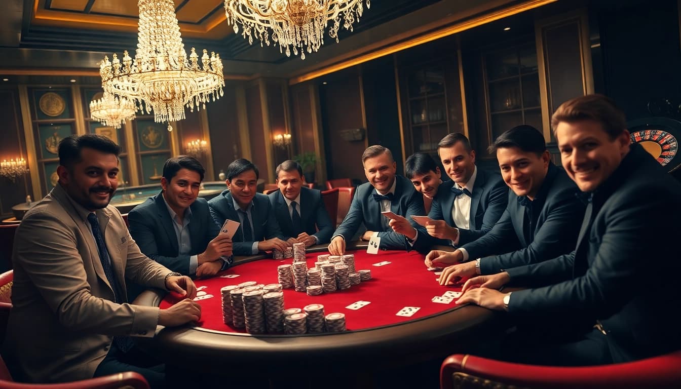 Exciting debet vip poker game scene showcasing high-stakes betting and luxurious surroundings