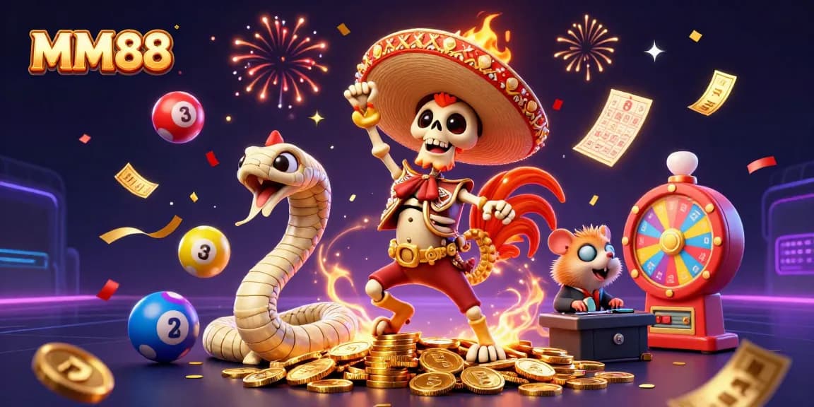 Engage in thrilling gameplay at MM88 with vibrant, dynamic casino elements and lively characters.