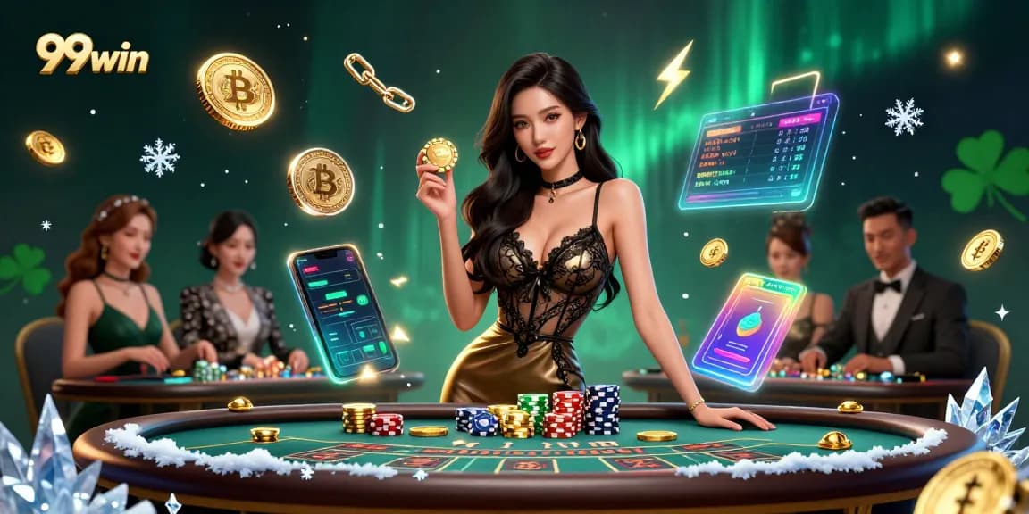 Experience high-stakes gaming action with 99win at a luxurious baccarat table.