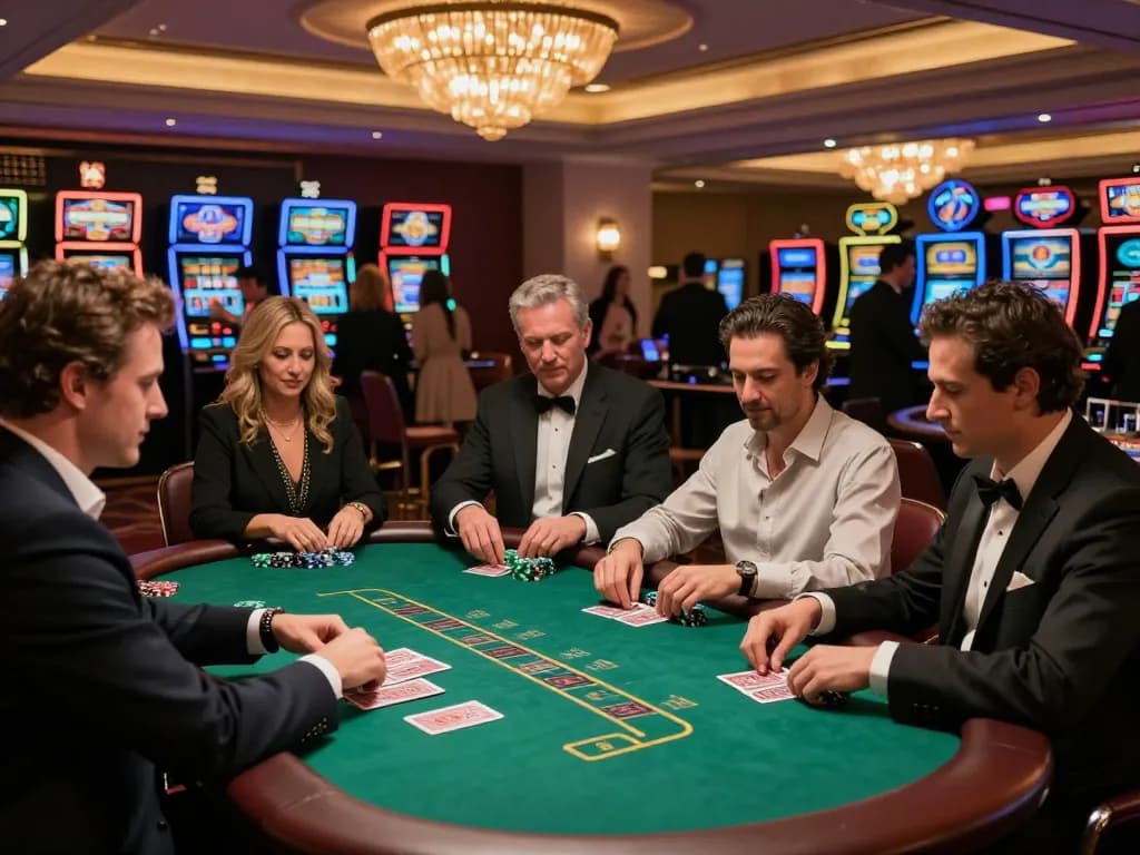 Action at the u888 Blackjack table with players focused on their cards and surroundings.