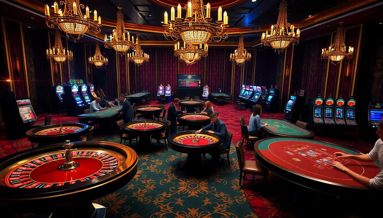 Players enjoying the excitement of high-stakes games at Thabet77 Casino.