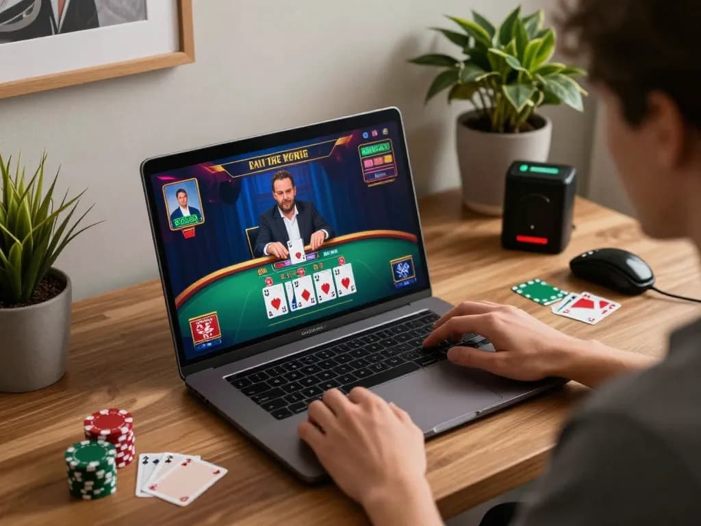 Engaging scene of Go8 online gaming session showcasing live dealer blackjack gameplay.