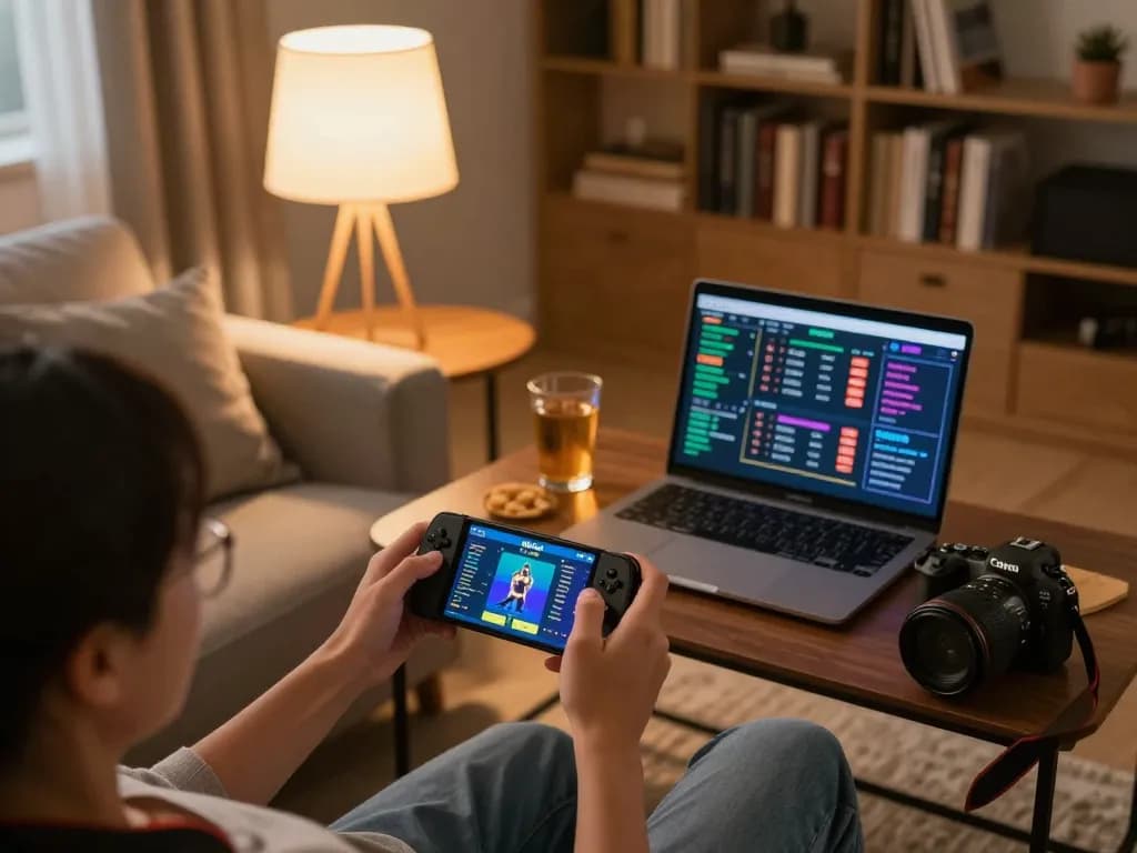 Engaging user playing on the Winbd app in a cozy home setting, showcasing comfort and excitement.