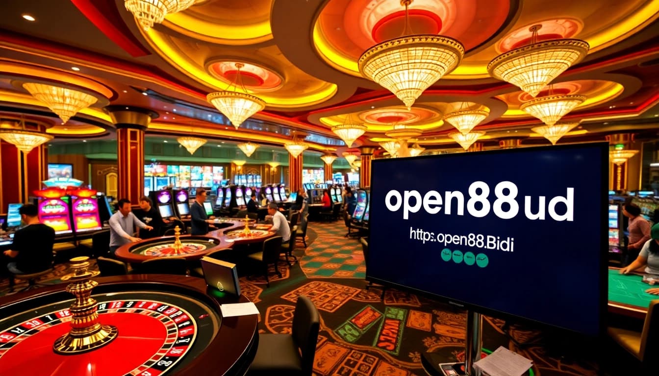 Engaging players enjoying games at a luxurious casino interior showcasing https://open88.bid/ promotions and vibrant atmosphere.