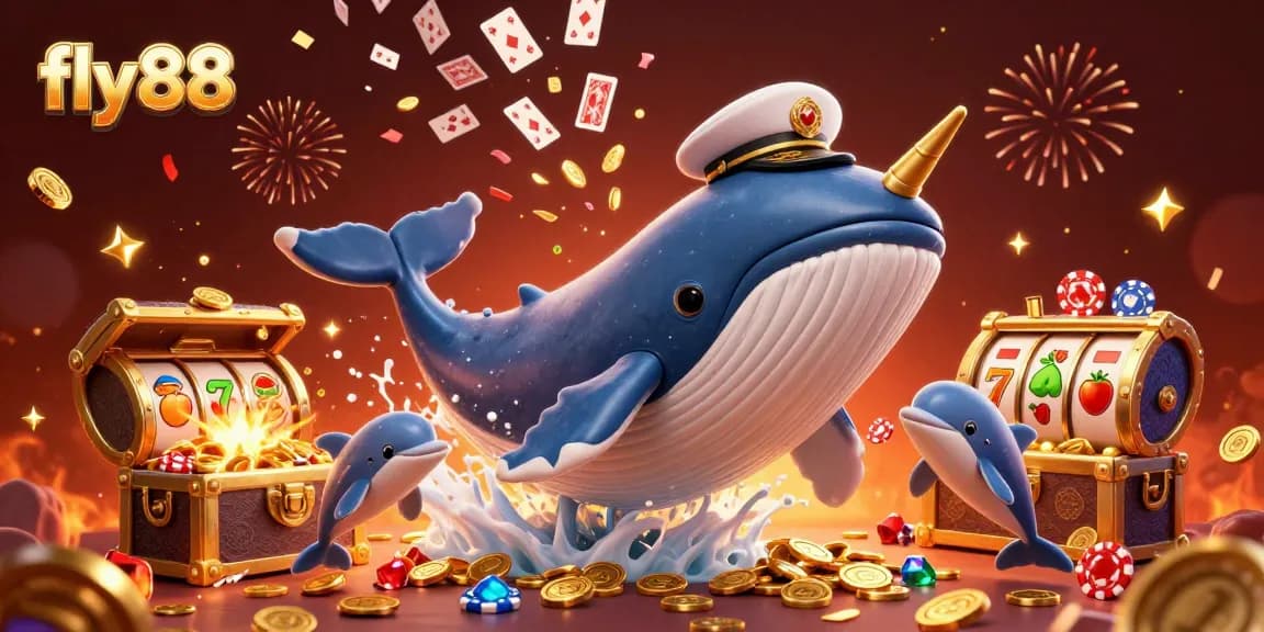 Experience the thrill of winning with fly88's captivating casino scene featuring dynamic gambling elements.