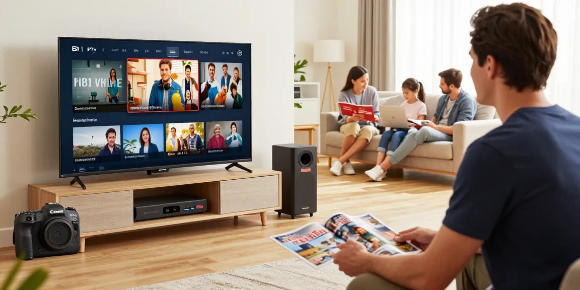 Premium IPTV Service by trusted local provider, showcasing reliable streaming options in a community setting.