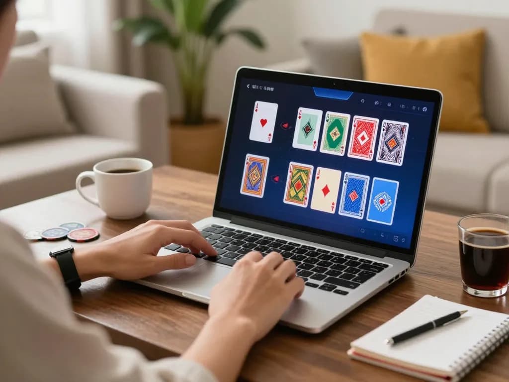 Engaging online poker gameplay on 88aa com with cards and strategy notes in a cozy home.