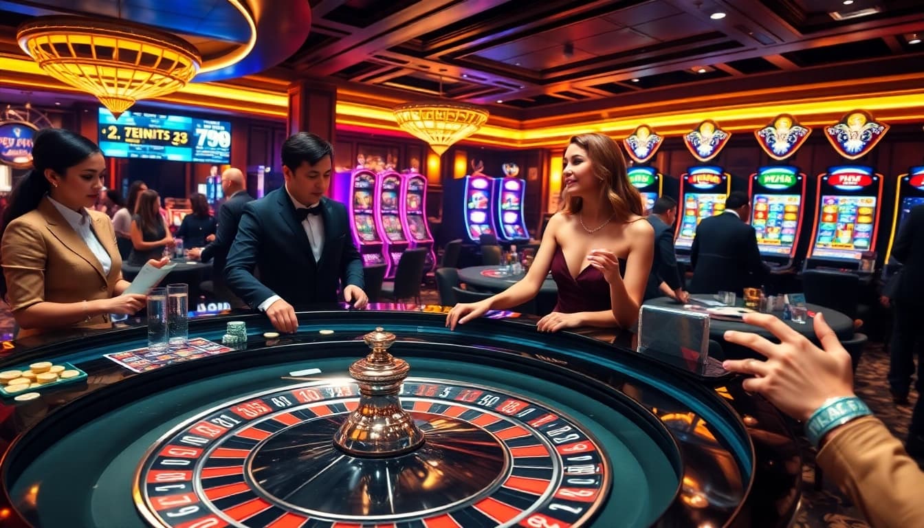 Players at the roulette table enjoying a thrilling game at https://789f.site/ casino.