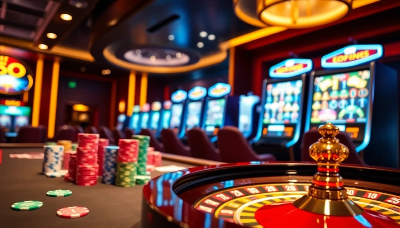Experience thrilling poker action at SODO66 amidst a luxurious casino setting.