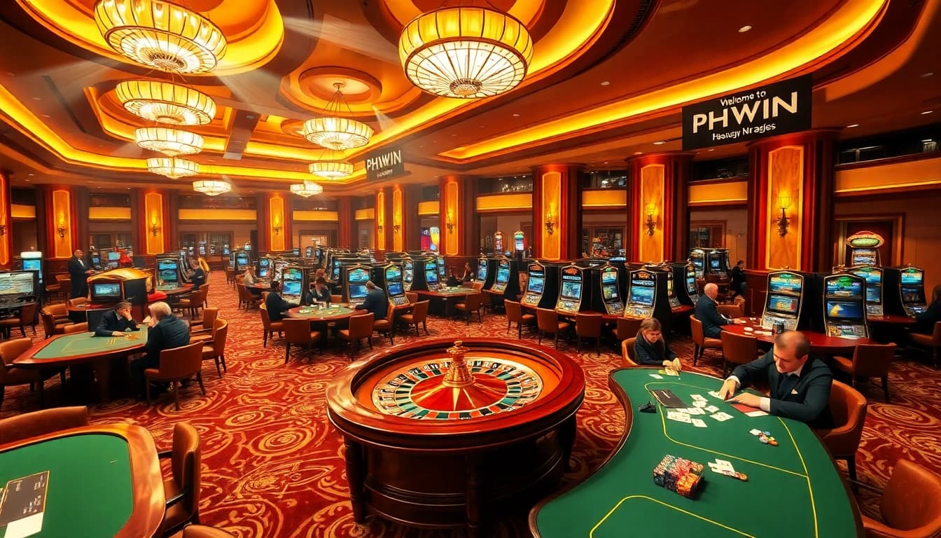 Engage in thrilling gaming at PHWIN with high-stakes roulette and vibrant slot machines.