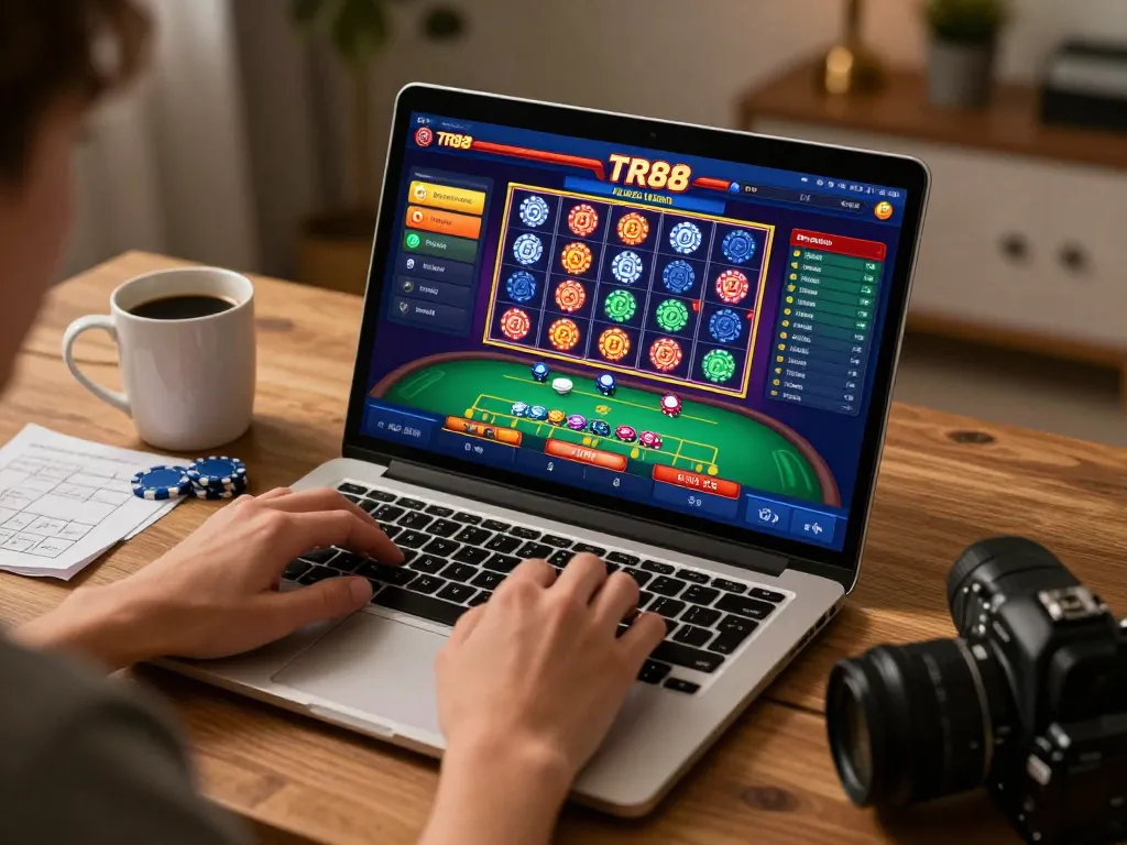 Engaging gameplay on TR88 casino platform showing online poker and slot interface