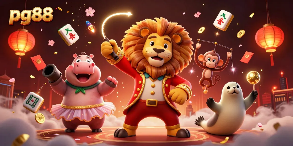 Engage in thrilling action at pg88 with vibrant characters and festive casino elements.