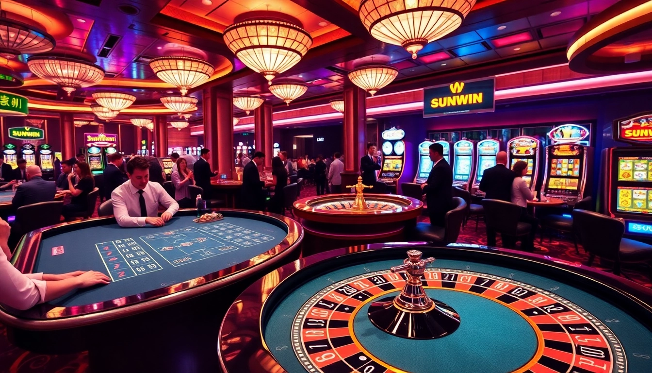 Experience the thrill of SUNWIN gaming with vibrant casino tables filled with excitement and luxury.