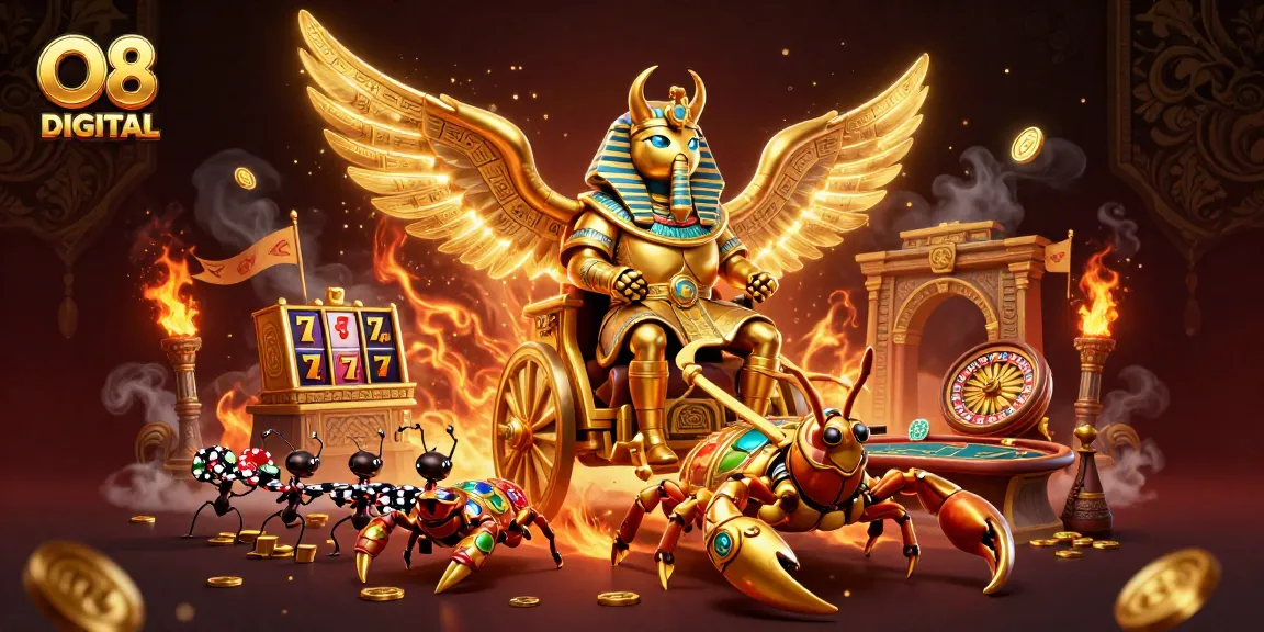 O8 DIGITAL guides players to exciting wins in a vibrant casino atmosphere filled with golden treasures.