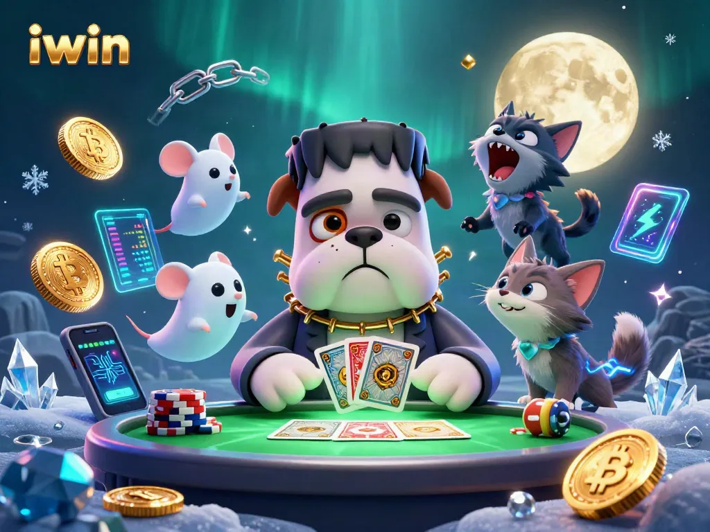 iwin engages players with thrilling card games in a vibrant casino scene.