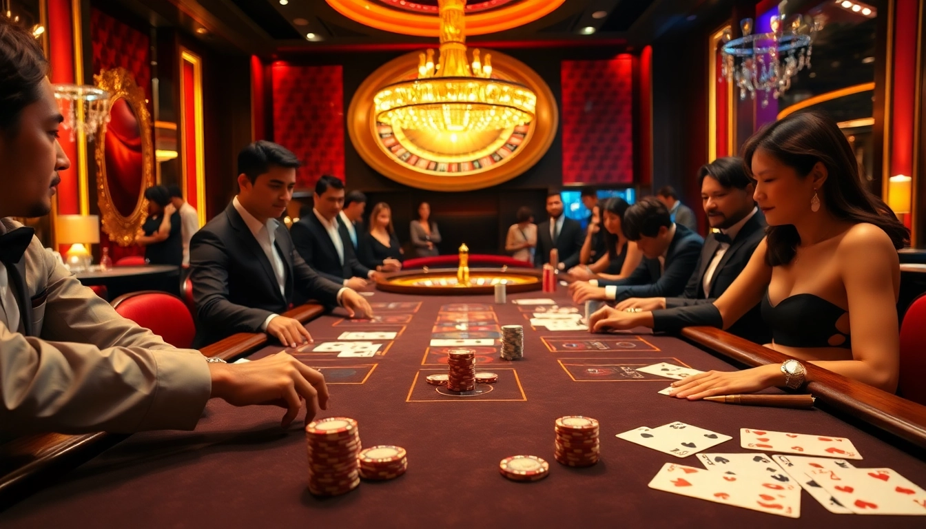 Experience the thrilling baccarat action at HZ88's upscale casino, filled with excitement and glamour.