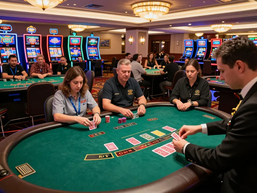 Exciting scene of players enjoying blackjack at F168 casino, showcasing strategic gameplay and vibrant atmosphere.
