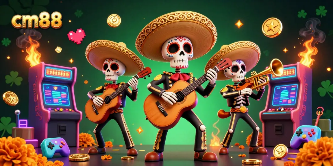 Experience the thrilling atmosphere of cm88’s gaming arena with vibrant mariachi characters and exciting casino elements.