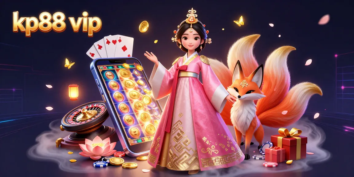 Win big at kp88 vip with engaging games featuring an elegant woman and lucky fox.