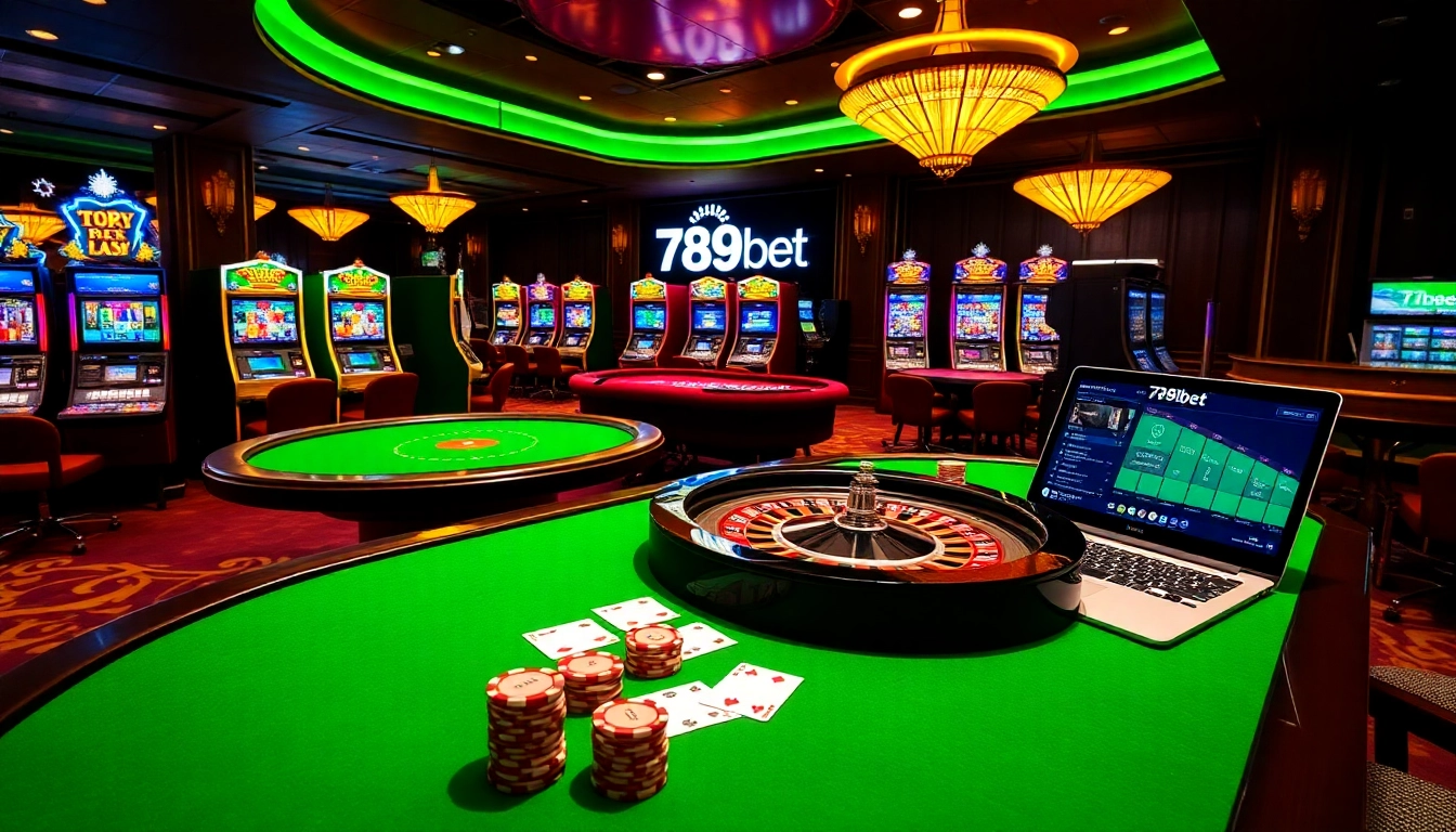 Experience thrilling gameplay at 789bet with vibrant casino tables and exciting slot machines.