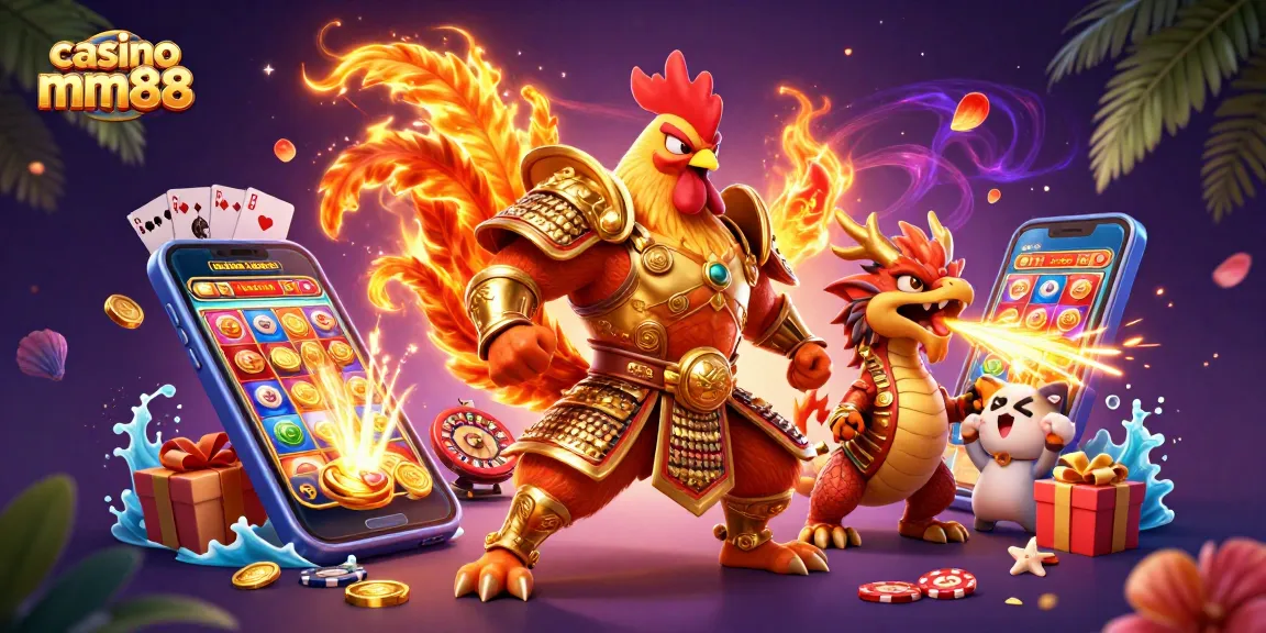 Experience thrilling action at casino mm88 with dynamic 3D elements featuring gaming characters and exciting graphics.