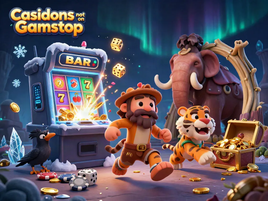Experience vibrant gaming dynamics at Casinos not on Gamstop with this exciting 3D illustration.