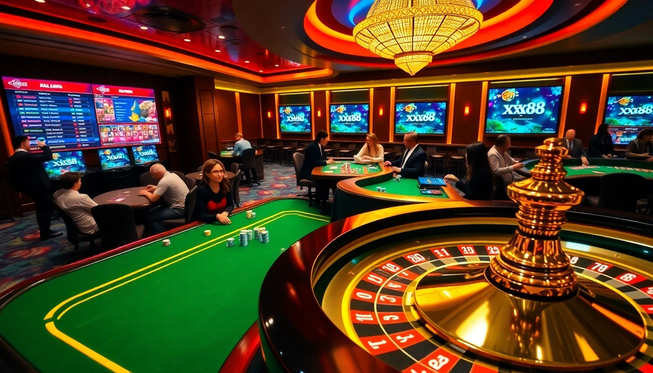Experience vibrant gaming excitement at xx88 with engaging poker and roulette.