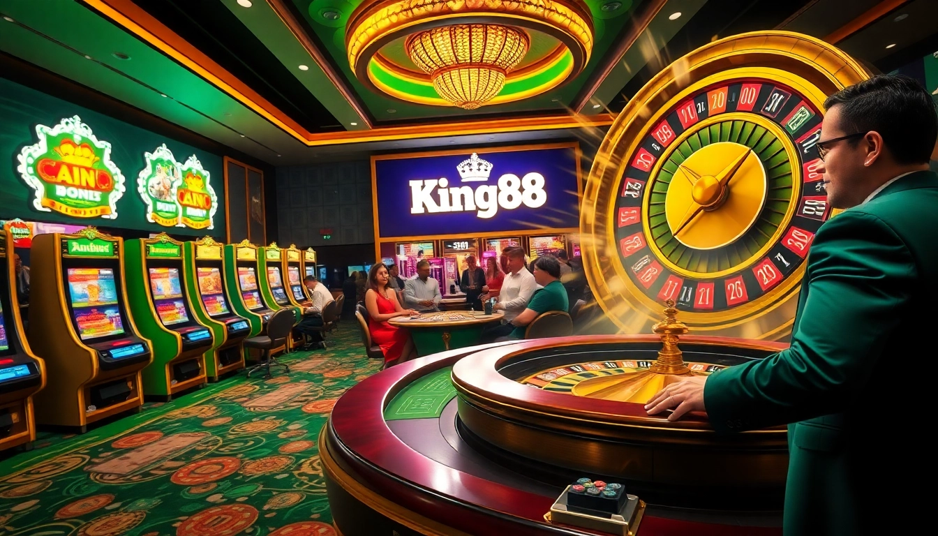 King88 offers an exhilarating casino experience with vibrant slot machines and engaging card games.