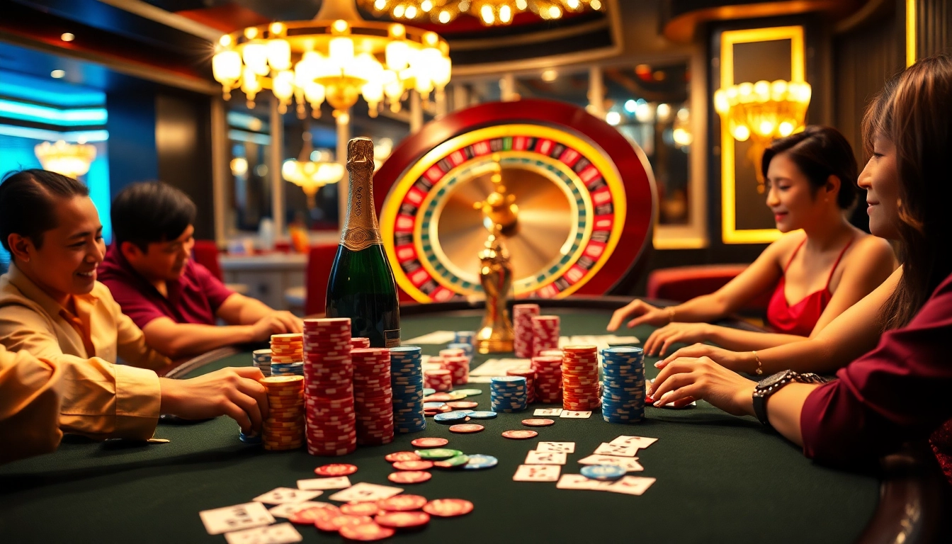 Thrilling gaming action at Nhà Cái RR88 poker table with vibrant chips and cards