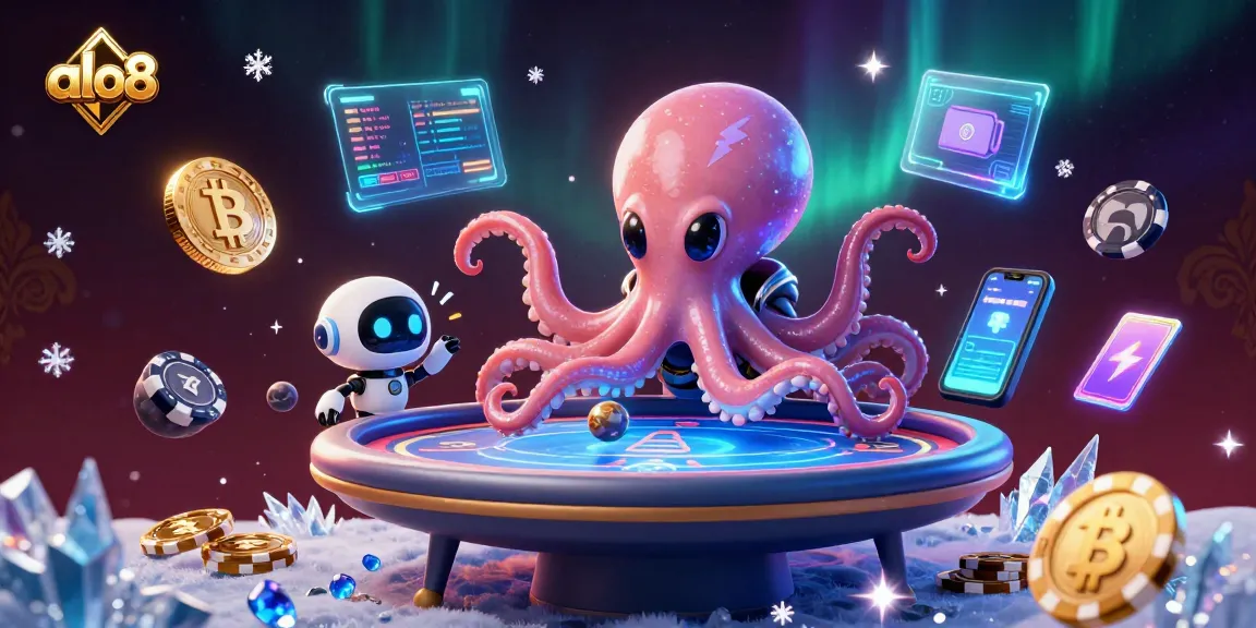 Play exciting games on alo8 with a vibrant space-themed casino scene featuring alien characters.