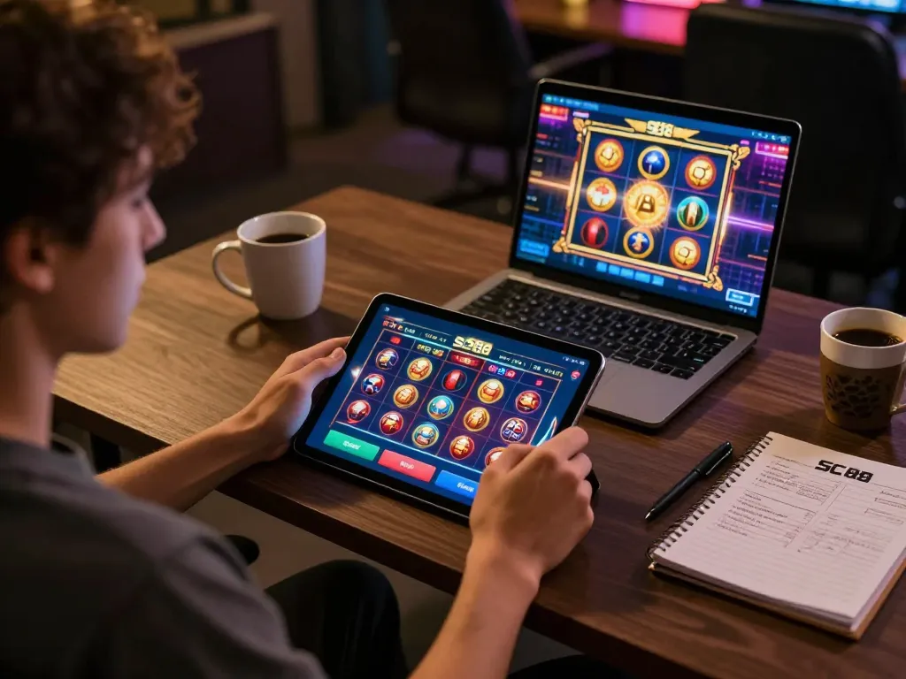 Player engaging in online gaming on the SC 88 app, showcasing strategic betting experience.