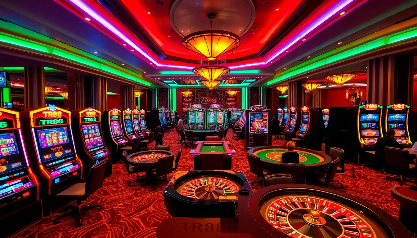 Engaging players in a TR88 game atmosphere with luxurious casino gaming elements.