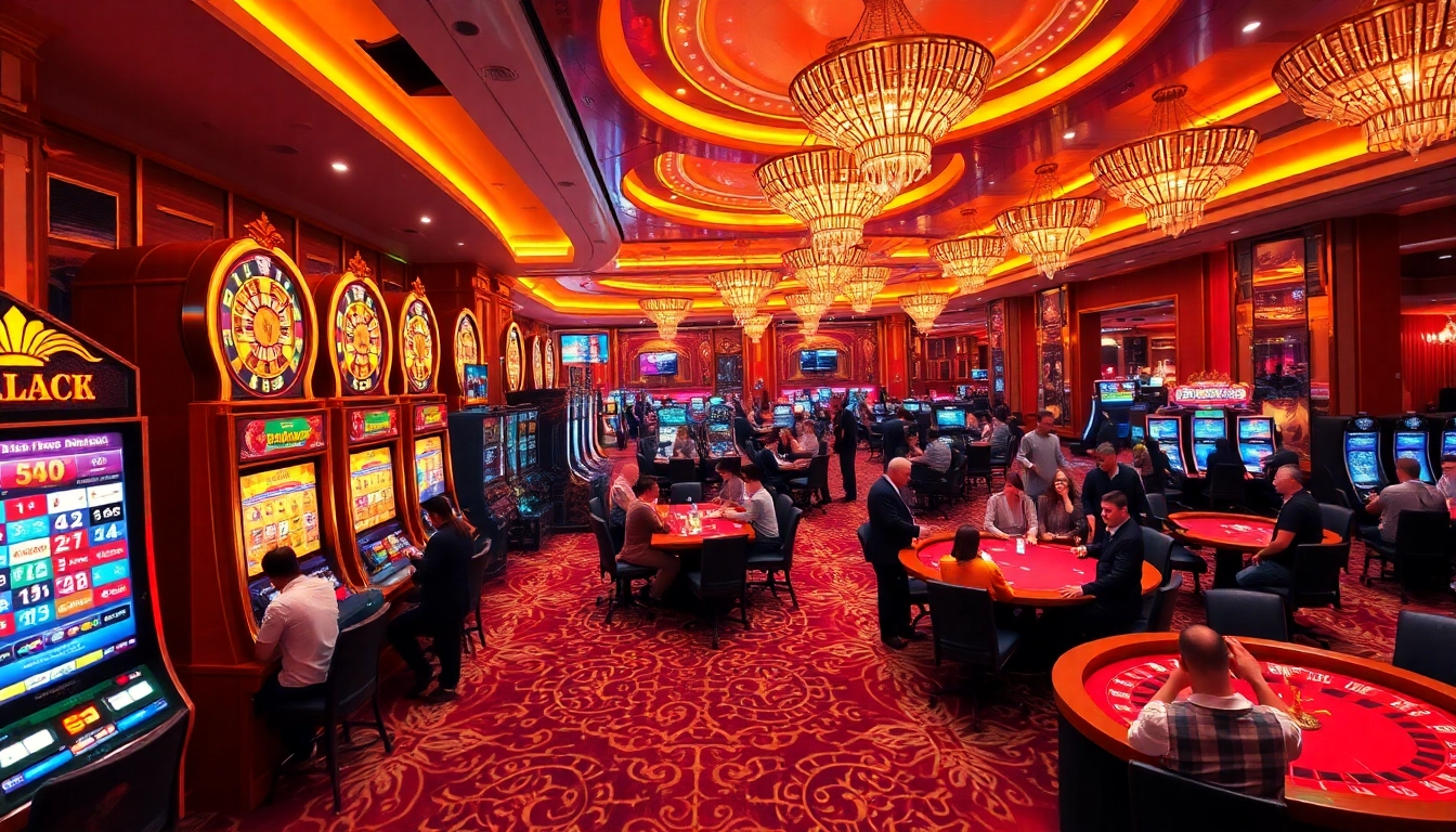 Engaging players at https://luck88.video/ in a luxurious casino atmosphere showcasing vibrant games.