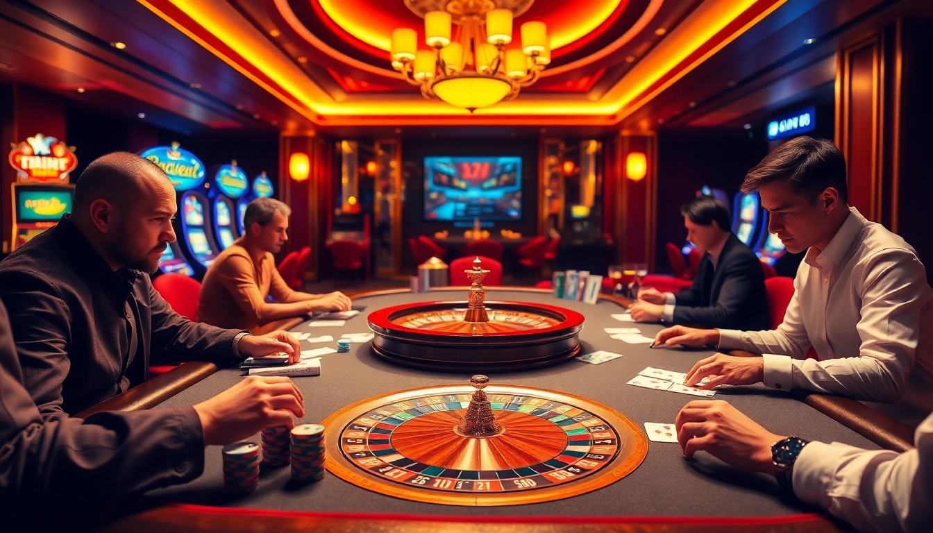 Engage with exciting casino action at SIN88 featuring vibrant gaming tables and strategic poker games.