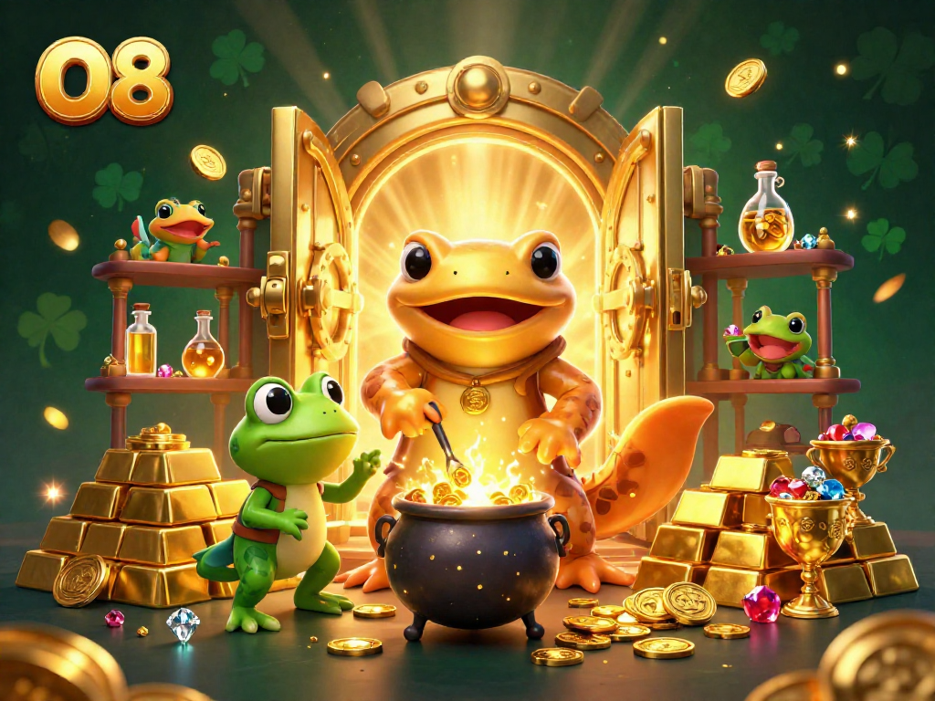 Spin the reels at O8's vibrant casino, where golden treasures and magical elements come alive.