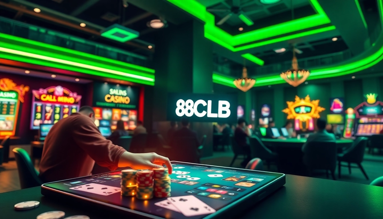 Engaging online casino atmosphere featuring 88clb's vibrant gaming options and modern interface.