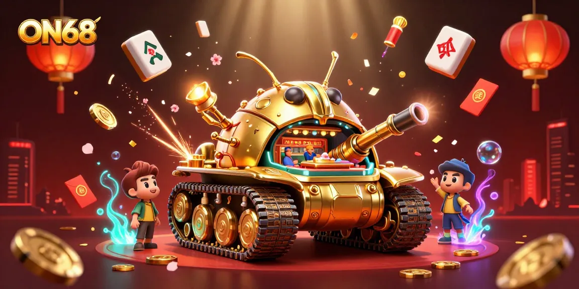 Experience immersive gaming at ON68 with a vibrant 3D casino scene featuring unique elements and design.