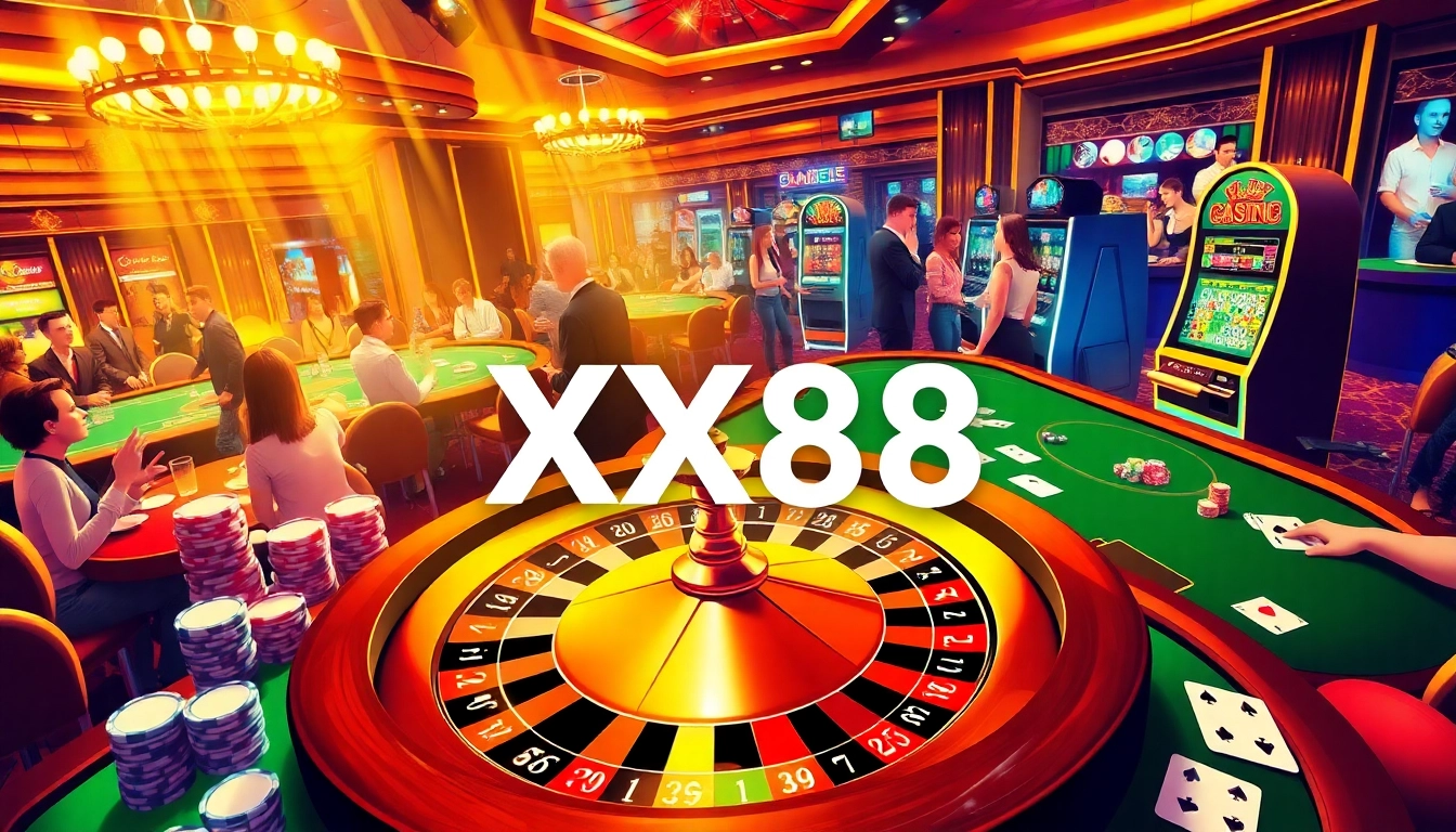 Experience the thrill of XX88 at luxury casino tables filled with vibrant action and betting excitement.