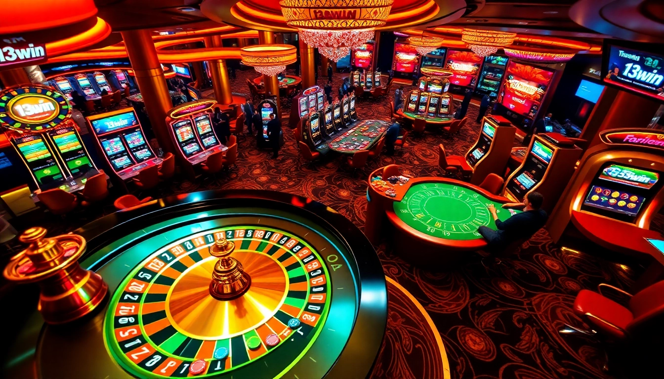 Playing roulette at 13win casino, exploring thrilling gaming options and vibrant atmosphere.